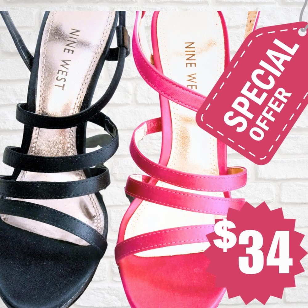 Bundle of New Nine West Stilettos Pink & Black Size 8